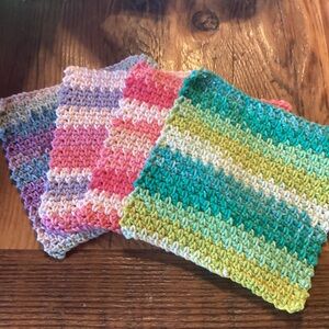 Handmade Kitchen Washcloths - crocheted - set of 4 in bright colors